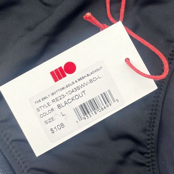 NWT Solid & Striped The Emily Mesh Bikini Bottom Black Size Large Swim Bottoms - Picture 8 of 12